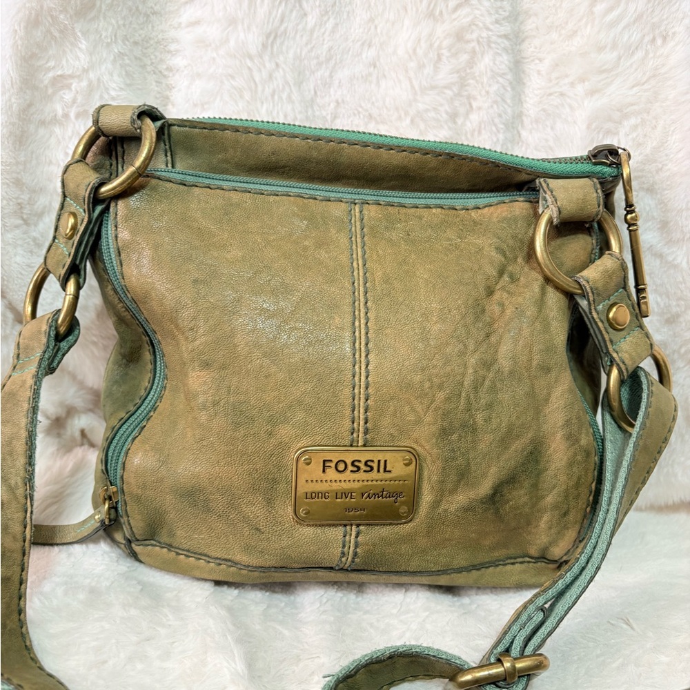vintage Fossil "Long Live Vintage 1954" leather crossbody